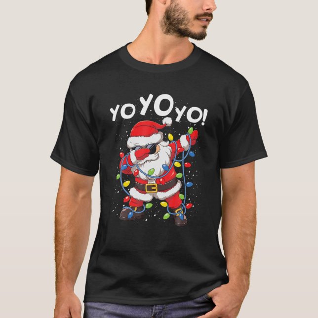 T-shirt Dabbing Santa Claus Yo Yo Funny Christmas Tree (Devant)