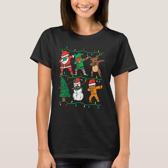 T-shirt Dabbing Santa Elf Reindeer Dab Xmas PJs Christmas  (Devant)