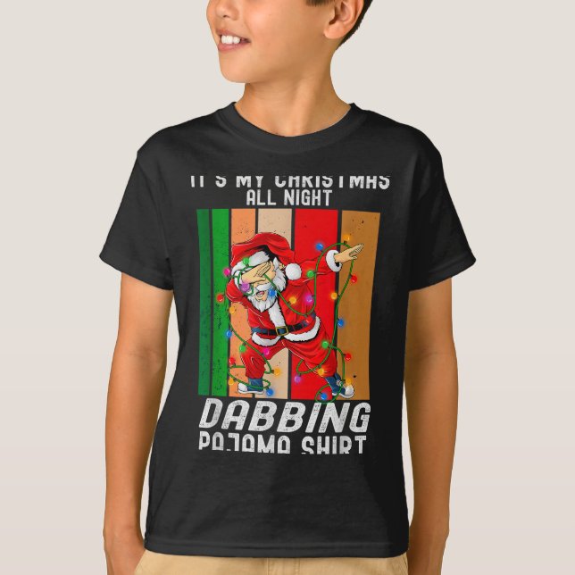 T-shirt Dabbing Santaclaus All Christmas Night Dab Dance  (Devant)