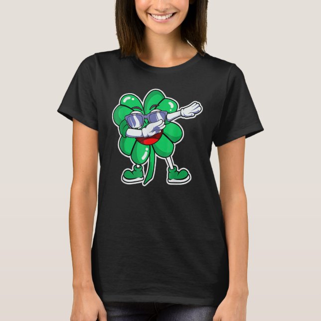 T-shirt Dabbing Shamrock C Sunglasses Love St Patricks Day (Devant)