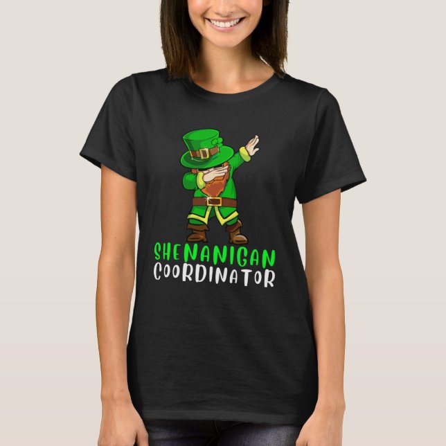 T-shirt Dabbing Shamrock Shenanigans Leprechaun Unicorn Gn (Devant)