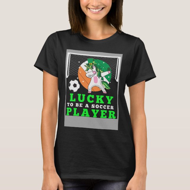 T-shirt Dabbing Shenanigans Leprechaun Unicorn Soccer Play (Devant)