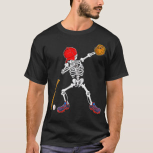 T-shirt Dabbing Skeleton Baseball Halloween Costume cadeau