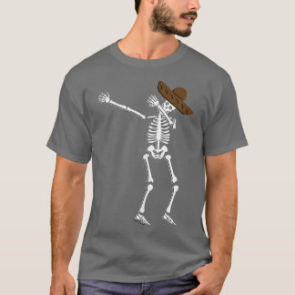 T-shirt Dabbing Skeleton Halloween Cinco de Mayo Cadeau