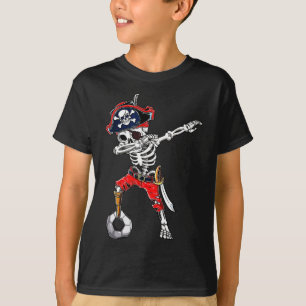 T-shirt Dabbing Skeleton Pirate Et Soccer Ll Halloween Co