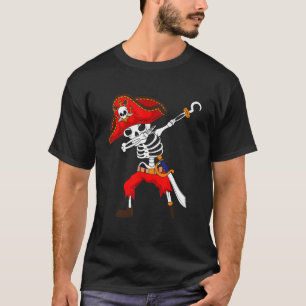 T-shirt Dabbing Skeleton Pirate Halloween Garçons Jolly