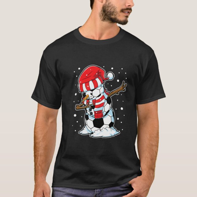T-shirt Dabbing Snowman balle de football Noël Père Noël G (Devant)