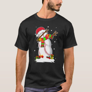 T-shirt Dabbing Snowman Baseball Ball Père Noël Christmas 