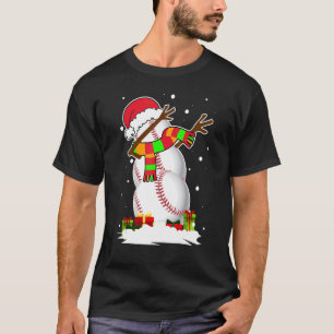 T-shirt Dabbing Snowman Baseball Ball Père Noël Christmas 