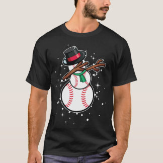 T-shirt Dabbing Snowman Baseball Funny Christmas baseball 
