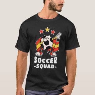 T-shirt Dabbing Soccer Ball Espagnol Drapeau Soccer Squad