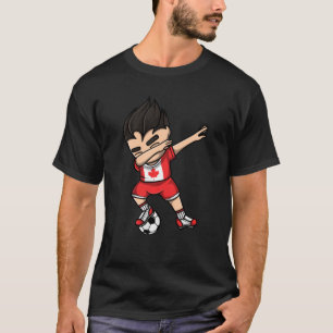 T-shirt Dabbing Soccer Boy Canada Jersey Canadian Football