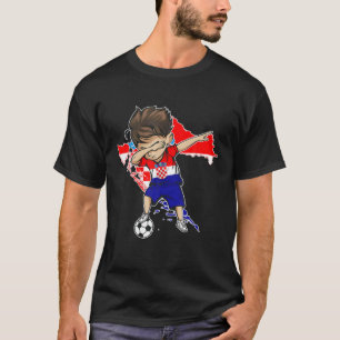 T-shirt Dabbing Soccer Boy Croatie Jersey - Croatie Carte 