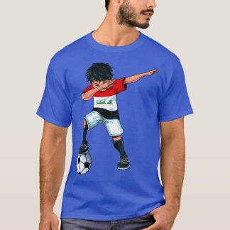 T-shirt Dabbing Soccer Boy Iraq - Iraqi Football Gift for