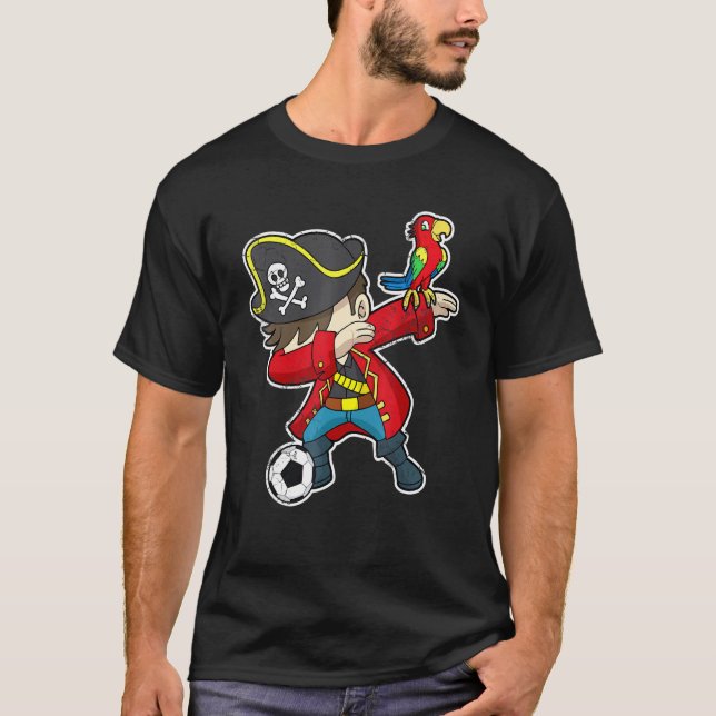 T-shirt Dabbing Soccer Pirate Enfants Garçons Filles Jeune (Devant)