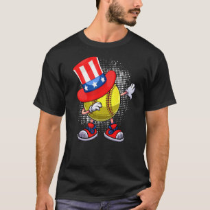 T-shirt Dabbing Softball Ball & Uncle Sam Casquette Améric