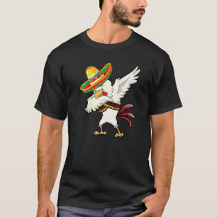 T-shirt Dabbing Sombrero Poncho Poulet Mexicain Dab Cinco 