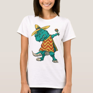 T-shirt Dabbing T-rex Dinosaur Cinco De Mayo Fiesta 2024