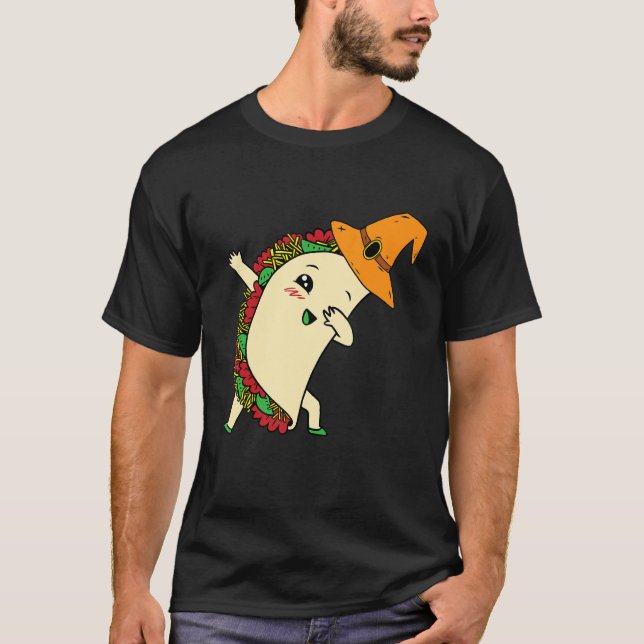 T-shirt Dabbing Taco sorcier Casquette Lazy Halloween Cost (Devant)