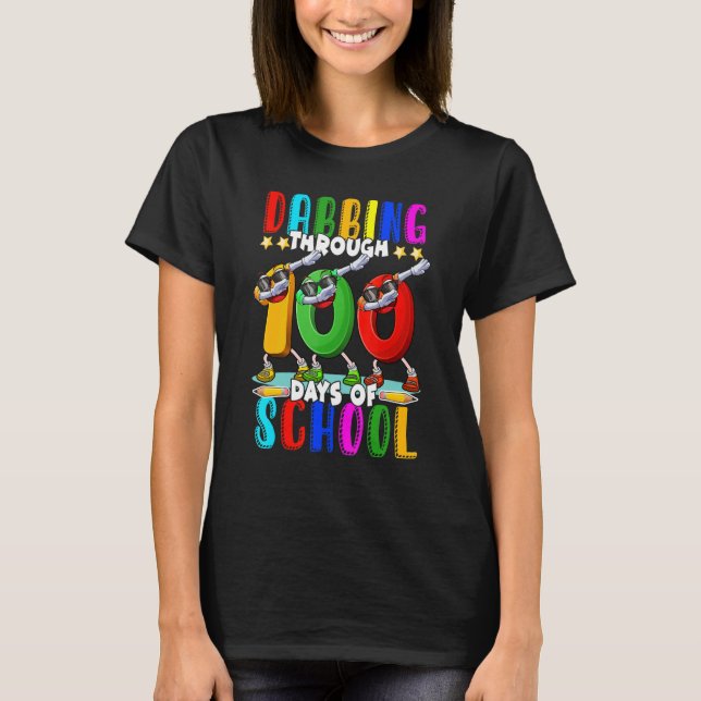 T-shirt Dabbing Through 100 Days of School 100th Day Schoo (Devant)