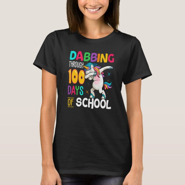 T-shirt Dabbing Through 100 Days Of School Funny Shirt Pre (Devant)