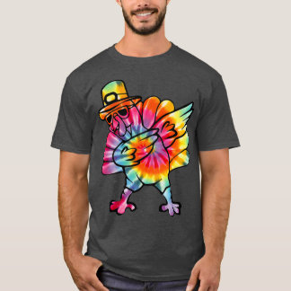 T-shirt Dabbing Turquie teinture à cravate Thanksgiving Da