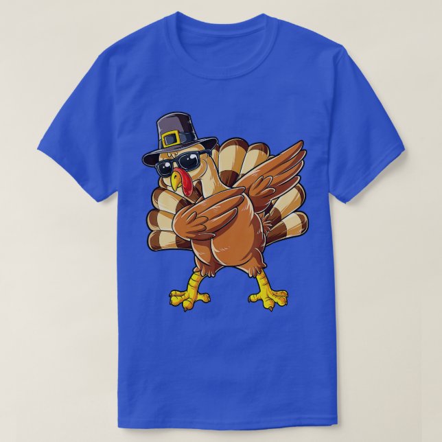 T-shirt Dabbing Turquie Thanksgiving Day Pilgrim Boys Girl (Design devant)