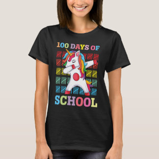 T-shirt Dabbing Unicorn 100 Days of School  Girls Dabbing 