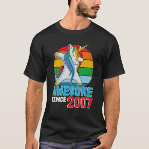 T-shirt Dabbing Unicorn 14E 13E Anniversaire Étonnant Depu