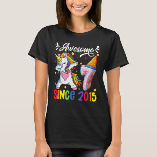 T-shirt Dabbing Unicorn 7e anniversaire Awesome 2015 7 Ann