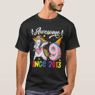 T-shirt Dabbing Unicorn 9E Anniversaire Awesome 2013 9 Ann