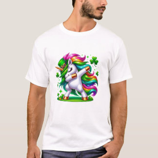 T-shirt Dabbing Unicorn Arc-en-ciel