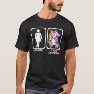T-shirt Dabbing Unicorn Bibliothécaire scolaire Tee Funny 