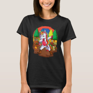 T-shirt Dabbing Unicorn Camping Cute Filles Vintages Campe