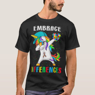 T-shirt Dabbing Unicorn Chemise Différences Embrace ADHD A