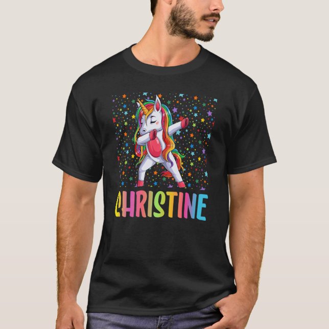 T-shirt Dabbing Unicorn Christine (Devant)