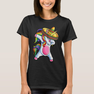 T-shirt Dabbing Unicorn Cinco De Mayo Enfants Filles Femme