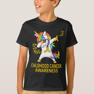 T-shirt Dabbing Unicorn Enfance Cancer Awareness Guerrier