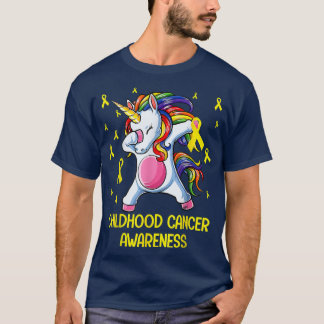 T-shirt Dabbing Unicorn Enfance Cancer Awareness Guerrier