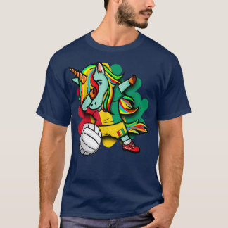 T-shirt Dabbing Unicorn Guinée Amateurs de volleyball Jers