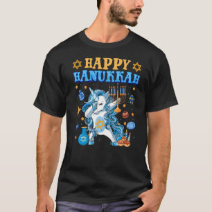 T-shirt Dabbing Unicorn Hanoukka Jewnicorn Chanukah Juif