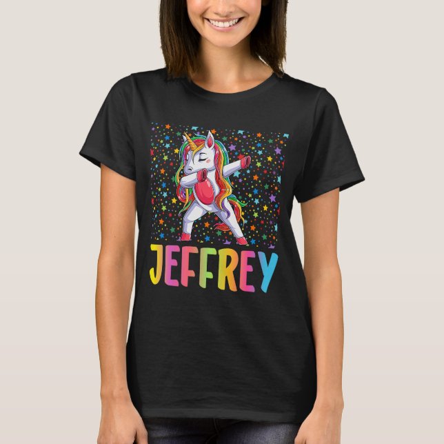 T-shirt Dabbing Unicorn Jeffrey (Devant)