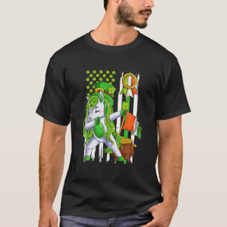 T-shirt Dabbing Unicorn Leprechaun St Patrick's Day Irish