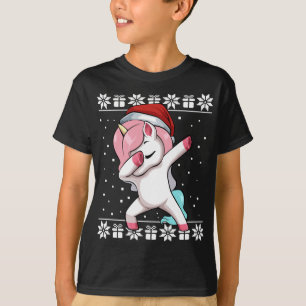 T-shirt Dabbing Unicorn Pajama de Noël mignon X Mas S