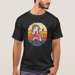 T-shirt Dabbing Unicorn Pêche Vintage mignonne filles vête