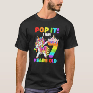 T-shirt Dabbing Unicorn Pop It I Am 7 Years Old Kids 7th B