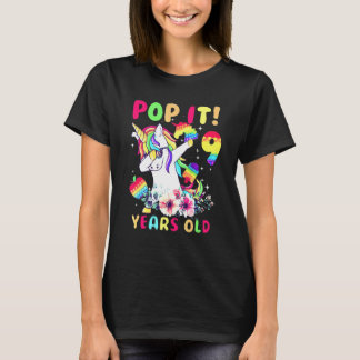 T-shirt Dabbing Unicorn Pop It I Am 9 Years Old Fidget 9th