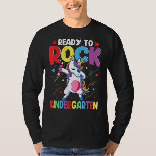 T-shirt Dabbing Unicorn Prêt À Rock Kindergarten Retour À