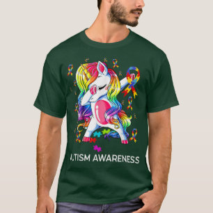 T-shirt Dabbing Unicorn Ribbon Puzzle Sensibilisation sur 