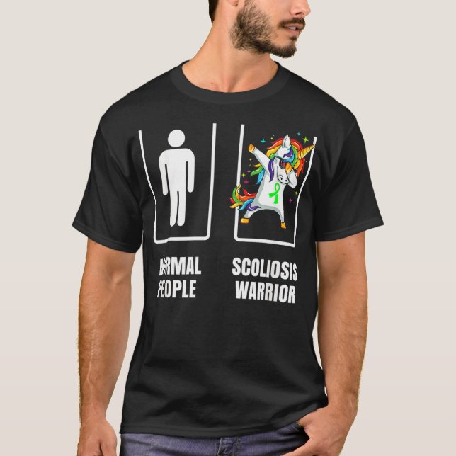 T-shirt Dabbing Unicorn Scoliosis Guerrier Survivant (Devant)